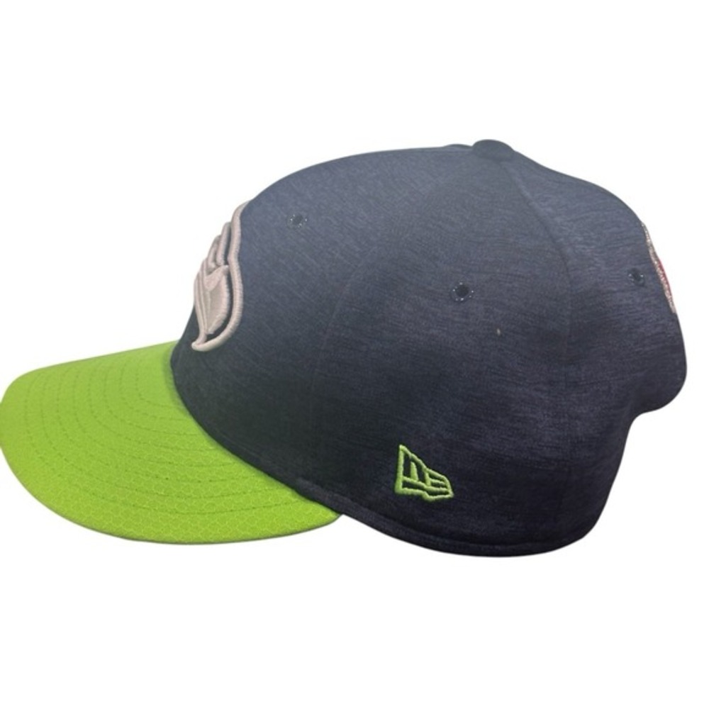 New Era 9Fifty Seattle Seahawks YOUTH Hat Neon Green Honeycomb Brim SnapBack Cap - Picture 2 of 7